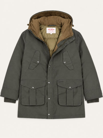 Parka cerato Mountain con imbottitura in piuma
